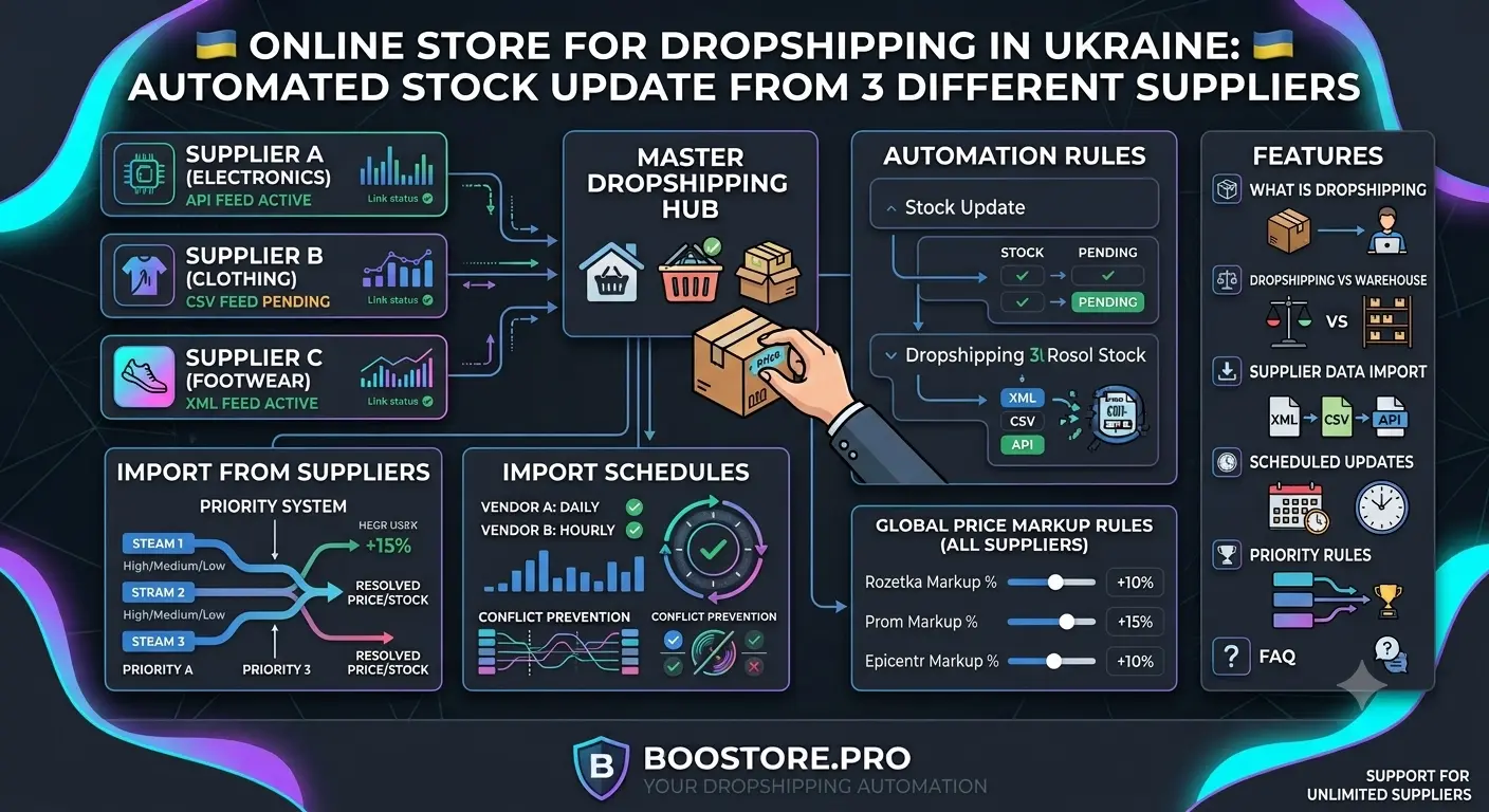 Интернет-магазин для дропшиппинга в Украине: автоматизация обновления остатков от поставщиков