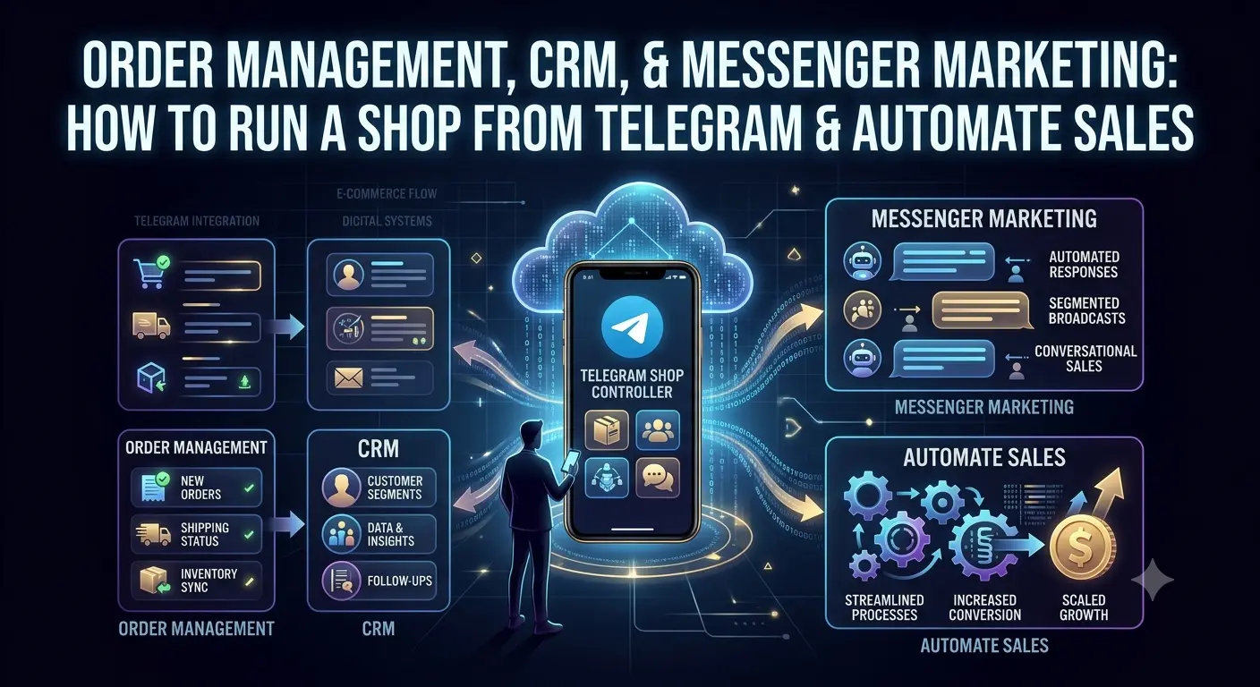 Zarządzanie zamówieniami, CRM i marketing w komunikatorach: bot telegram dla sklepu internetowego