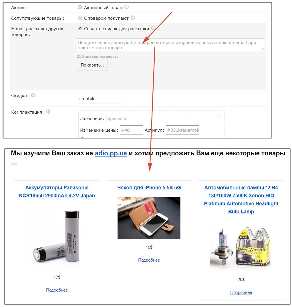 Додано функцію автоматичного надсилання додаткових товарних пропозицій при оформленні замовлення