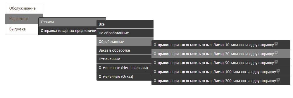 Додано поділ на статуси замовлень під час розсилки заклику залишити відгук та товарних пропозицій.